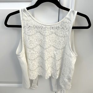 Lace open back top
